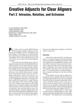 Creative Adjuncts for Clear Aligners Part 2 Intrusion, Rotation, and Extrusion