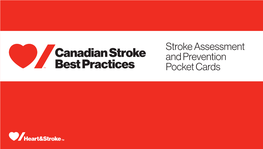 Stroke Assessment and Prevention Pocket Cards Stroke Assessment and Prevention Pocket Cards TABLE of CONTENTS I