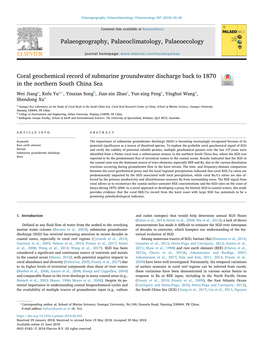 Coral Geochemical Record of Submarine Groundwater Discharge