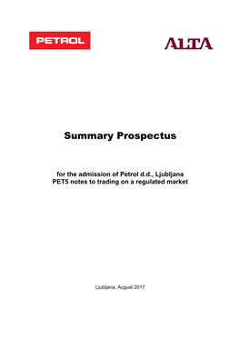 SUMMARY Prospectus PET5