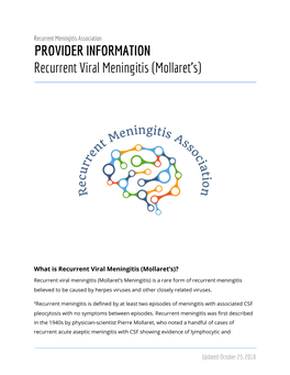 PROVIDER INFORMATION Recurrent