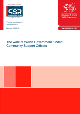 The Work of Welsh Government Funded Community Support Officers