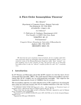 A First-Order Isomorphism Theorem