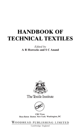 Handbook of Technical Textiles