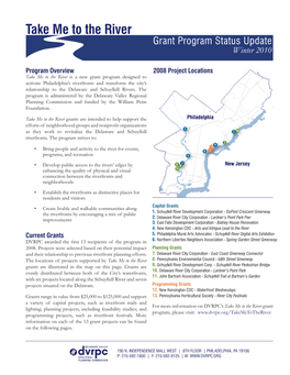 Take Me to the River Grant Program Status Update Winter 2010