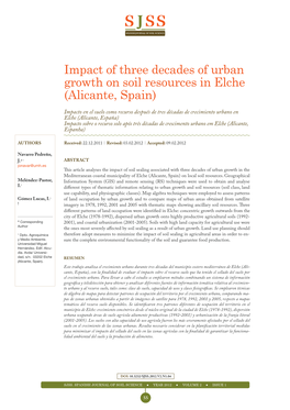 Impact of Three Decades of Urban Growth on Soil Resources in Elche (Alicante, Spain)