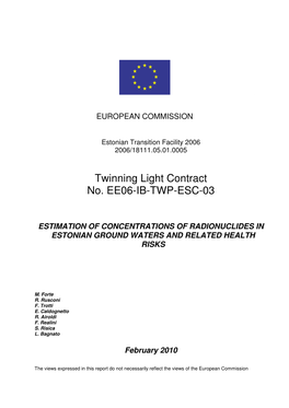 Twinning Light Contract No. EE06-IB-TWP-ESC-03