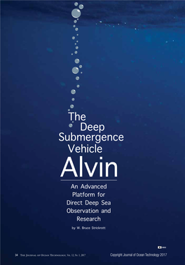 The Deep Submergence Vehicle Alvin an Advanced Platform for Direct Deep Sea Observation and Research by W