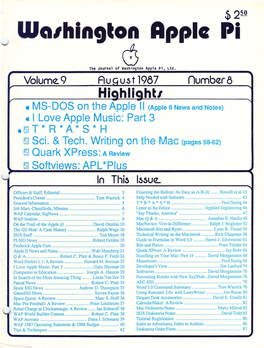 Washington Apple Pi Journal, August 1987