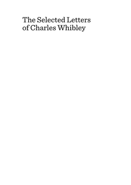 The Selected Letters of Charles Whibley