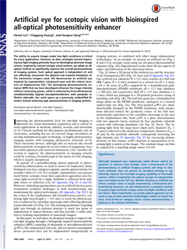 Artificial Eye for Scotopic Vision with Bioinspired All-Optical Photosensitivity Enhancer