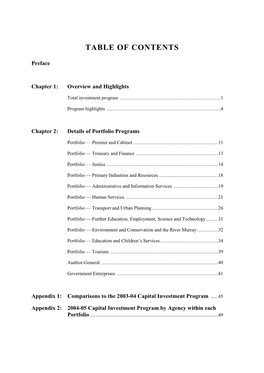 Capital Investment Statement