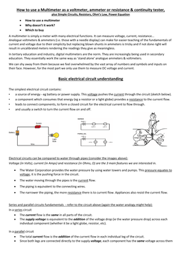 How to Use a Multimeter As a Voltmeter, Ammeter Or Resistance