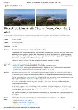 Rhossili Via Llangennith Circular (Wales Coast Path) Walk - SWC