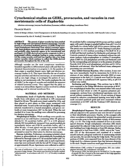 Cytochemical Studies on GERL, Provacuoles, and Vacuoles in Root