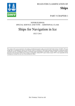 DNV Ship Rules Pt.5 Ch.1