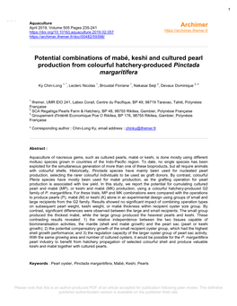 Influence of Nacre Thickness and Weight on Cultured Pearl