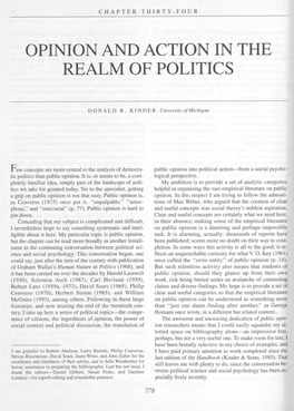 Opinion and Action in the Realm of Politics