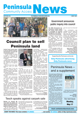 Council Plan to Sell Peninsula Land