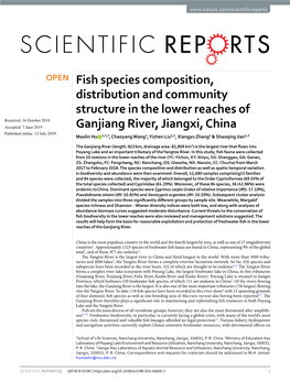 Fish Species Composition, Distribution and Community Structure in The