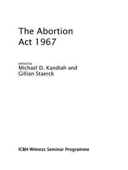 The Abortion Act 1967