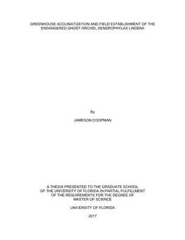 University of Florida Thesis Or Dissertation Formatting Template