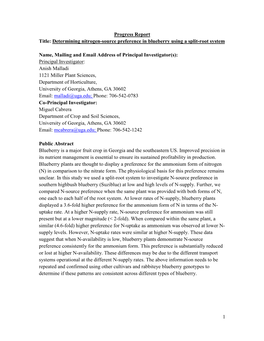 Determining Nitrogen-Source Preference in Blueberry Using a Split-Root System