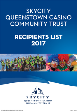 Skycity Queenstown Casino Community Trust Recipients List 2017