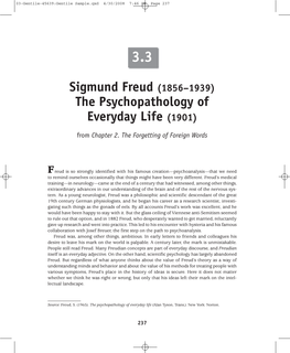 Sigmund Freud (1856–1939) the Psychopathology of Everyday Life (1901)