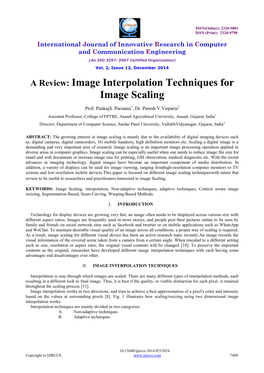 Image Interpolation Techniques for Image Scaling