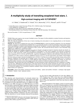 A Multiplicity Study of Transiting Exoplanet Host Stars. I. High-Contrast Imaging with VLT/SPHERE?