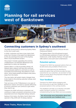 Planning for Rail Services West of Bankstown