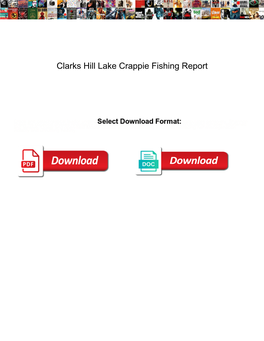 Clarks Hill Lake Crappie Fishing Report