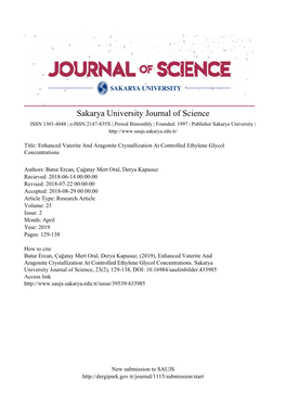 Enhanced Vaterite and Aragonite Crystallization at Controlled Ethylene Glycol Concentrations