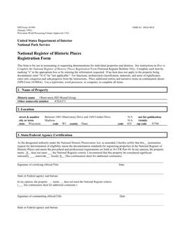 National Register of Historic Places Registration Form