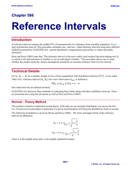 Reference Intervals