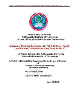 Theoretical Background of Third Rail DC Traction Power Feeder