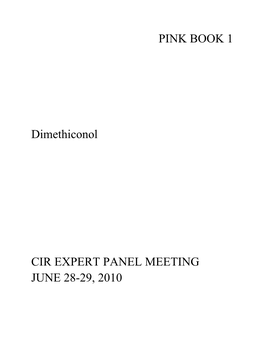 PINK BOOK 1 Dimethiconol CIR EXPERT PANEL MEETING JUNE