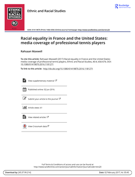 Racial Equality in France and the United States: Media Coverage of Professional Tennis Players