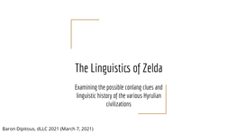 The Linguisticsof Zelda