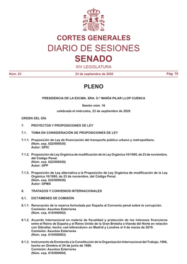 Diario De Sesiones De Pleno