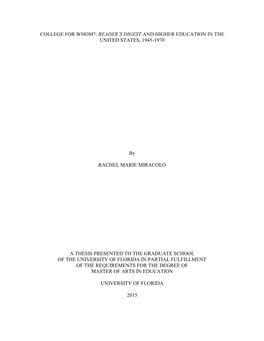 University of Florida Thesis Or Dissertation Formatting