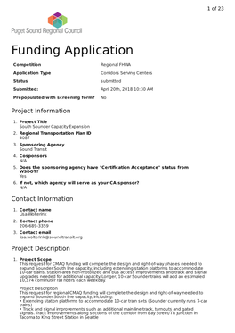 Funding Application