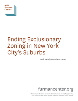 Ending Exclusionary Zoning in New York City's Suburbs