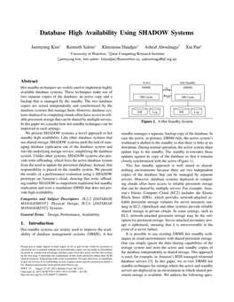 Database High Availability Using SHADOW Systems