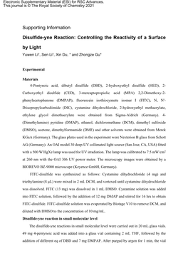 Supporting Information Disulfide-Yne Reaction