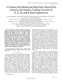 A Compact Broadband and High Gain Tapered Slot Antenna with Stripline Feeding Network for H, X, Ku and K Band Applications