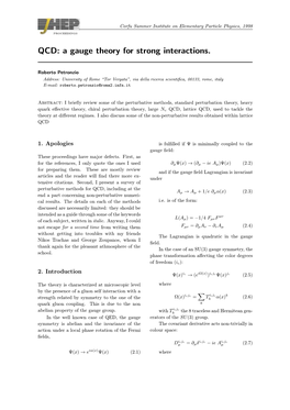 QCD: a Gauge Theory for Strong Interactions