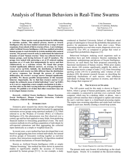 Analysis of Human Behaviors in Real-Time Swarms