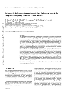 Astrometric Follow-Up Observations of Directly Imaged Sub-Stellar Companions to Young Stars and Brown Dwarfs∗